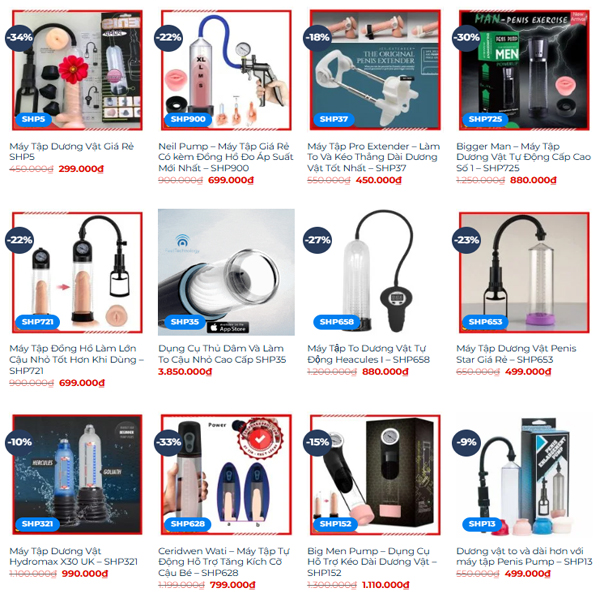 Máy tập dương vật Shopee thường có giá thành khá rẻ